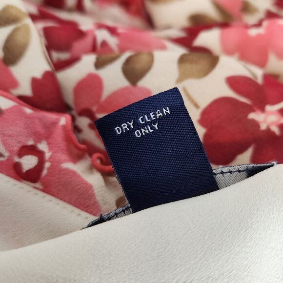 Vintage Ann Taylor Silk Floral Midi Dress – Sleeveless with Ruffle Neckline SZ 2 - Picture 7 of 7